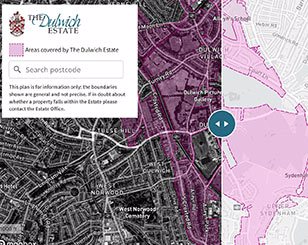The Dulwich Estate map