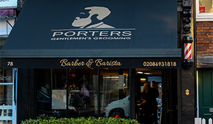 Porters Barbers shop window