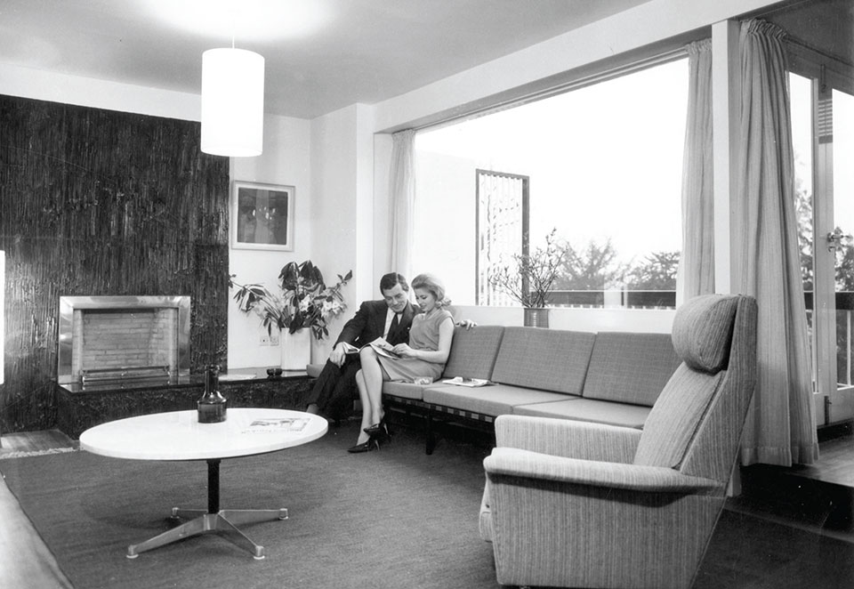 Interior photograph of a show house Rock Hill 1962 