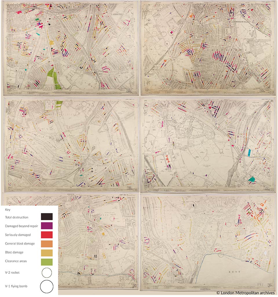 London County Council Bomb Damage Maps 1939-45