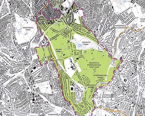 Map of The Dulwich Estate today