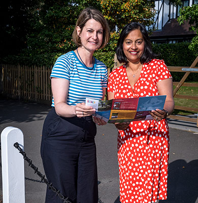 Helen Hayes MP and Nicola Meredith, Chairman of Trustees of The Dulwich Estate open a new orchard and heritage trail in Dulwich