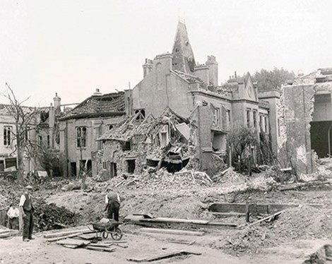 War damage of the College of God's Gift and Dulwich Picture Gallery